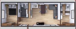 Mobile Home FAMILY 4x12 48m2 Plan with visualization