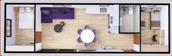 Mobile Home PEGASUS 4x14 56m2 Plan With Visualization